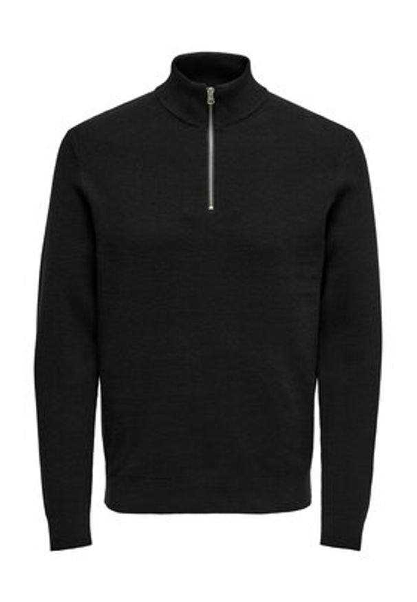 Only & Sons Sweter 22023210 Czarny Regular Fit. Kolor: czarny. Materiał: bawełna