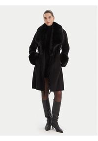 MARCIANO by GUESS Płaszcz wełniany 5BGL46 7125A Czarny Regular Fit. Kolor: czarny. Materiał: wełna #7