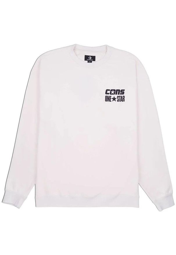 Bluza męskie Converse Cons One Star Crew Sweatshirt. Kolor: biały. Materiał: bawełna, materiał. Sport: skateboard