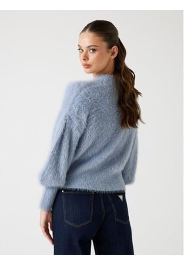Guess Sweter W4BR25 Z3BH0 Niebieski Regular Fit. Kolor: niebieski. Materiał: syntetyk