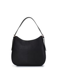 Wittchen - Torebka worek skórzana z otwartą kieszenią z przodu. Kolor: czarny. Wzór: haft. Dodatki: z haftem. Materiał: skórzane. Styl: elegancki #4