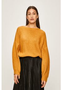 Answear Lab - Sweter. Kolor: żółty. Materiał: dzianina. Wzór: gładki. Styl: wakacyjny #6