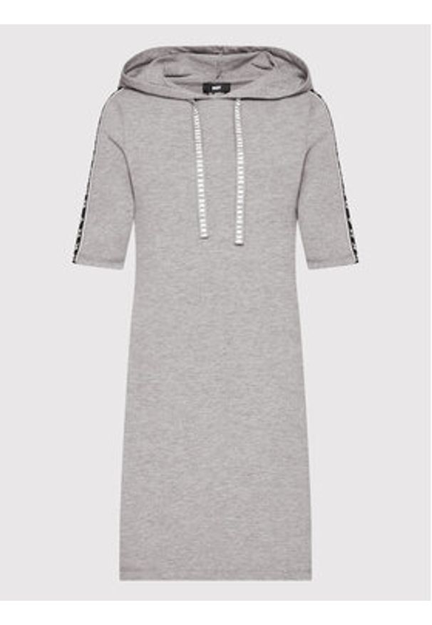 DKNY Sukienka codzienna DD2AN706 Szary Regular Fit. Okazja: na co dzień. Kolor: szary. Materiał: bawełna. Typ sukienki: proste. Styl: casual