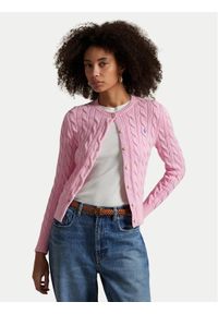 Polo Ralph Lauren Kardigan 211971868010 Różowy Slim Fit. Typ kołnierza: polo. Kolor: różowy. Materiał: bawełna #1
