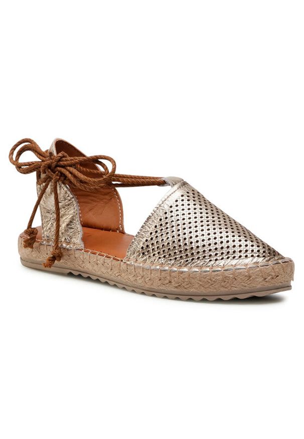 QUAZI Espadryle QZ-51-06-001014 Złoty. Kolor: złoty. Materiał: skóra