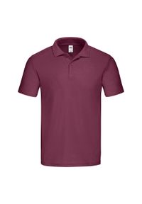 FRUIT OF THE LOOM - Oryginalna Koszulka Polo Dla Dorosłych Unisex. Typ kołnierza: polo. Kolor: czerwony, brązowy, wielokolorowy