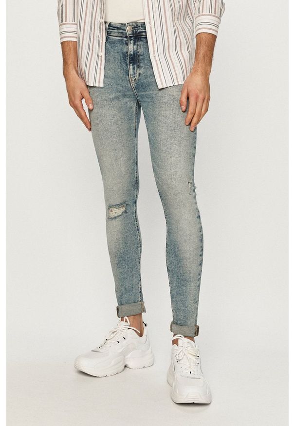 Calvin Klein Jeans - Jeansy Super Skinny. Kolor: niebieski