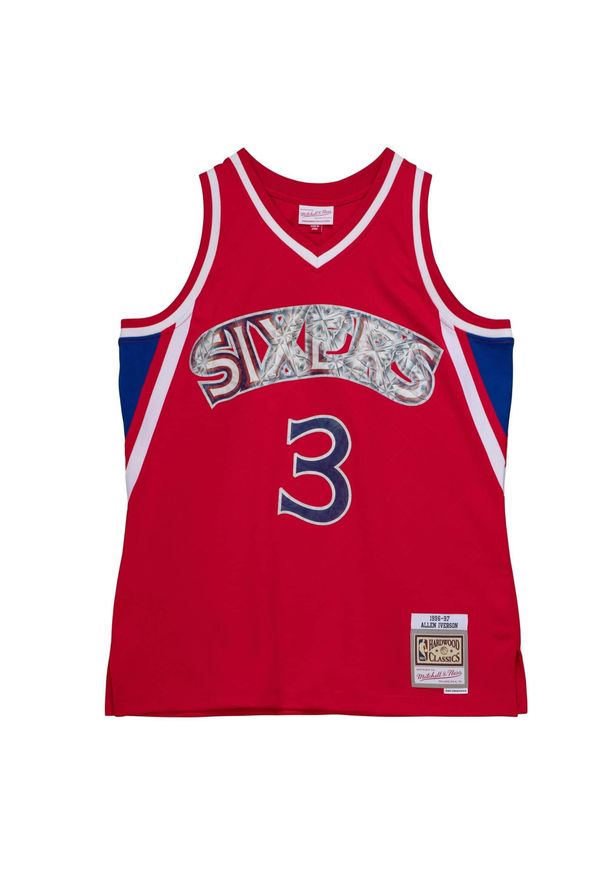 Mitchell & Ness - Jersey Philadelphia 76ers NBA 75Th Anni Swingman 1996 Allen Iverson. Kolor: czerwony. Materiał: jersey. Sport: koszykówka