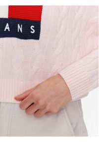 Tommy Jeans Sweter DW0DW14261 Różowy Regular Fit. Kolor: różowy. Materiał: syntetyk #3