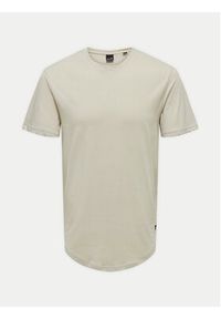 Only & Sons T-Shirt Matt 22002973 Beżowy Regular Fit. Kolor: beżowy. Materiał: bawełna