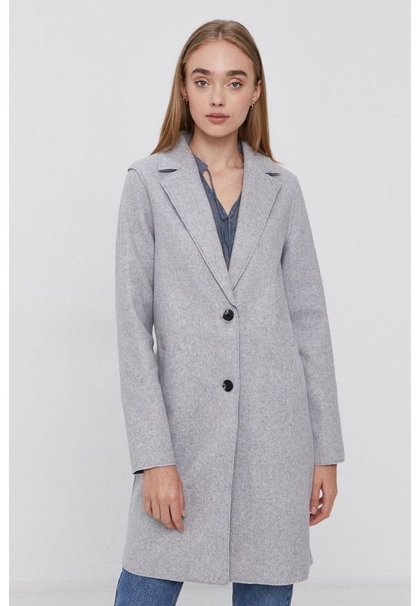 only - Only Płaszcz damski kolor szary przejściowy. Okazja: na co dzień. Kolor: szary. Styl: casual, klasyczny