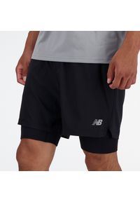 Spodenki męskie New Balance MS41288BK – czarne. Kolor: czarny. Materiał: poliester, materiał. Sport: fitness #3