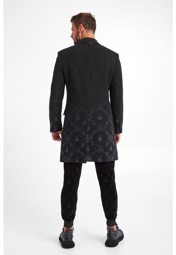 Philipp Plein - PŁASZCZ PHILIPP PLEIN. Materiał: tkanina, wełna. Wzór: napisy