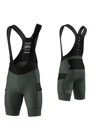 BIEMME - Spodenki rowerowe męskie Biemme Cargo Adventure 25 na szelkach. Kolor: wielokolorowy, czarny, zielony. Sport: kolarstwo #1