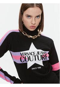 Versace Jeans Couture Golf 75HAFM52 Czarny Regular Fit. Typ kołnierza: golf. Kolor: czarny. Materiał: wiskoza #5