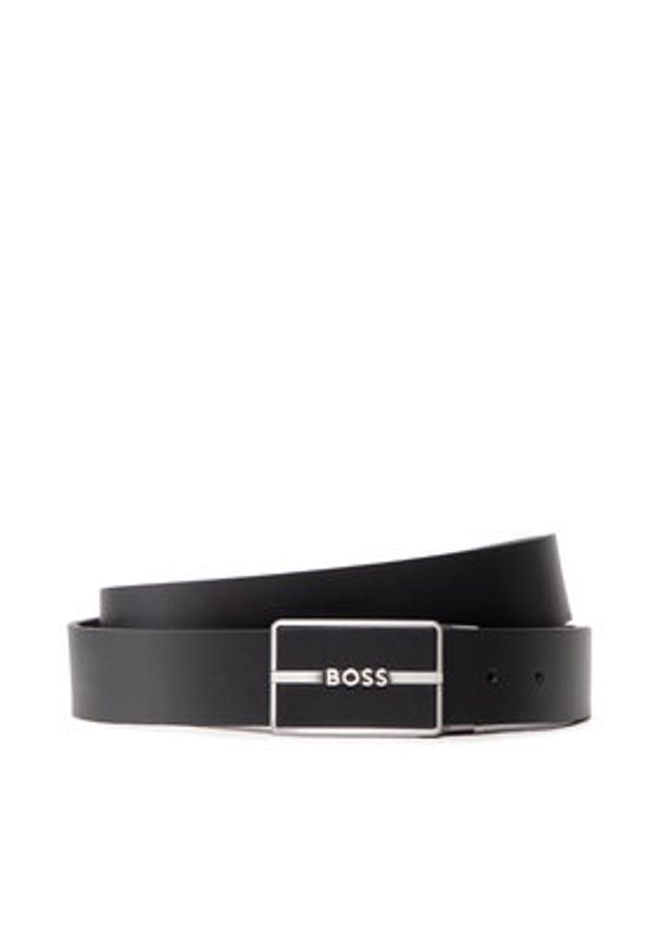BOSS Pasek Męski Glor 50481183 Czarny. Kolor: czarny. Materiał: skóra