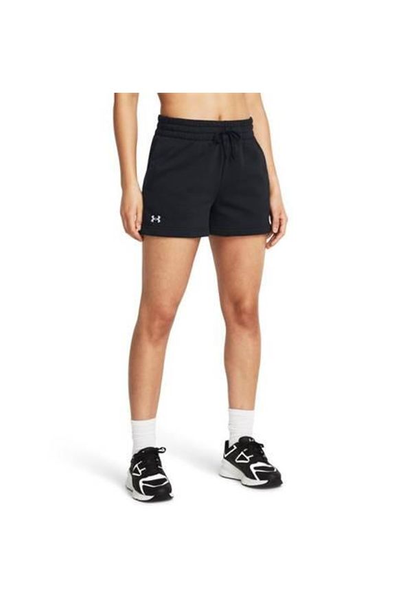Spodnie do biegania damskie Under Armour Rival Fleece. Kolor: czarny. Długość: krótkie. Sport: bieganie