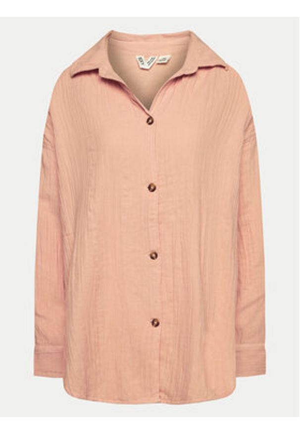 Roxy Koszula Morning Time ERJWT03613 Koralowy Regular Fit. Kolor: pomarańczowy. Materiał: bawełna