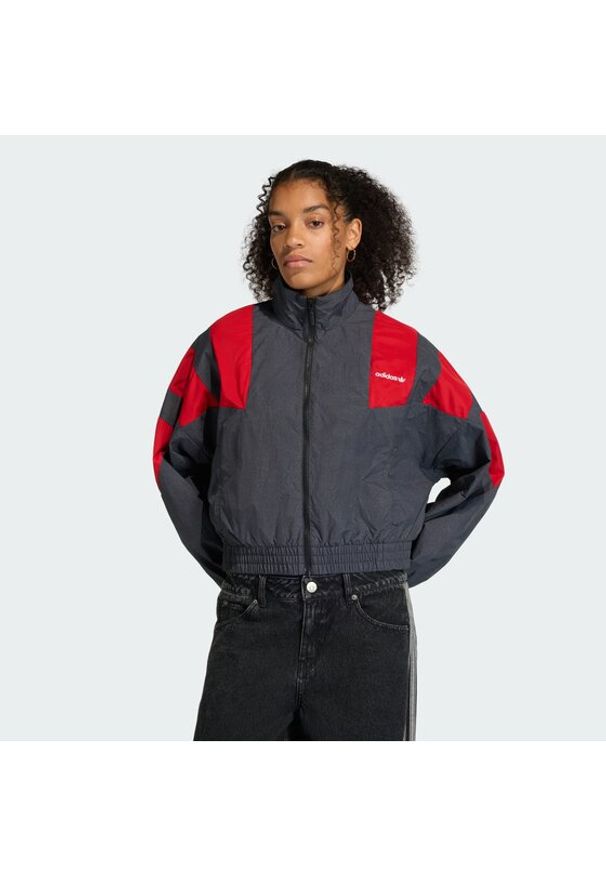 Adidas - adidas Bluza Blocked Washed KE5036 Szary Oversize. Kolor: szary. Materiał: syntetyk