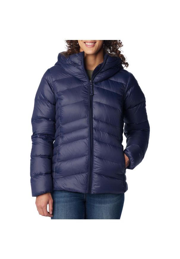 columbia - Kurtka puchowa damska Columbia Autumn Park Down Hooded. Kolor: niebieski. Materiał: puch. Sport: turystyka piesza