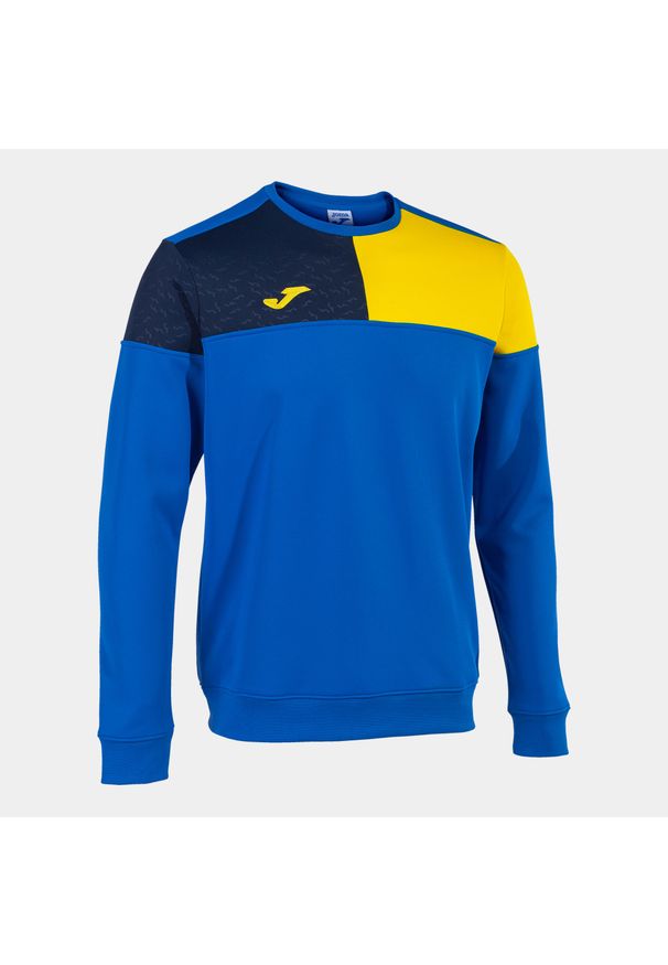Bluza Joma Crew V. Kolor: wielokolorowy, niebieski, żółty. Materiał: jersey, materiał. Wzór: kolorowy, paski. Sport: piłka nożna