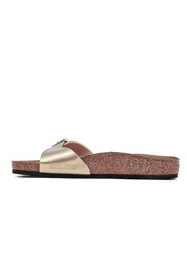 Klapki damskie Birkenstock Madrid BF. Kolor: żółty. Materiał: skóra, materiał