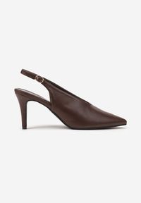 Renee - Brązowe Sandały Slingback na Obcasie Typu Szpilka Latira. Okazja: na randkę, na wesele, na imprezę, na studniówkę, na ślub cywilny. Zapięcie: pasek. Kolor: brązowy. Obcas: na obcasie. Styl: elegancki. Wysokość obcasa: średni #3