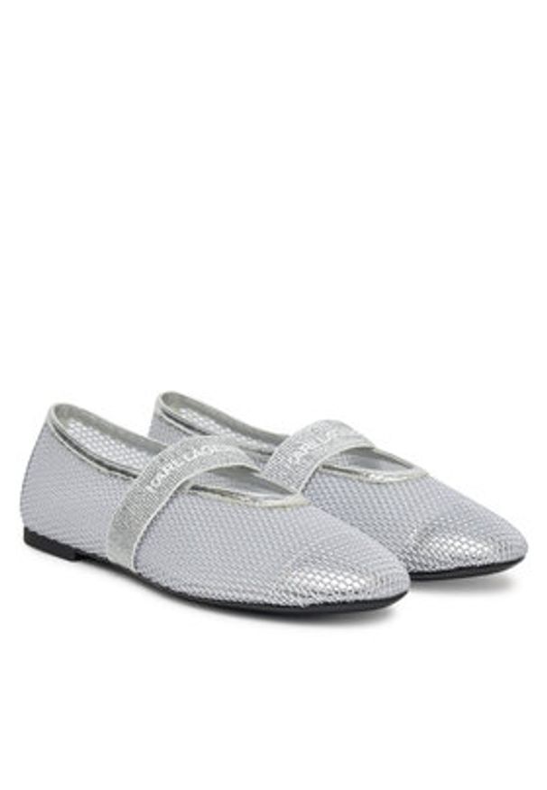 Karl Lagerfeld - KARL LAGERFELD Baleriny KL40125 Srebrny. Kolor: srebrny. Materiał: materiał