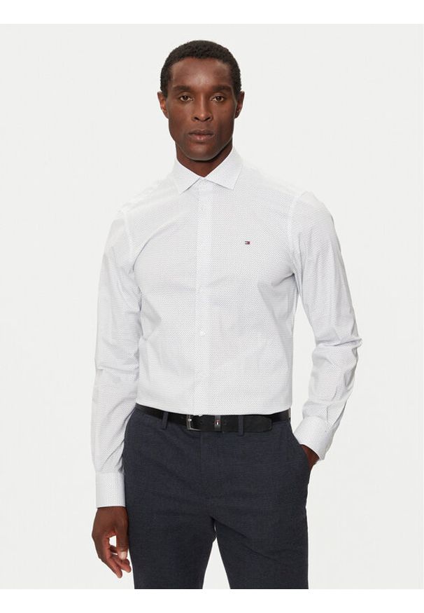 TOMMY HILFIGER - Tommy Hilfiger Koszula MW0MW36923 Biały Slim Fit. Kolor: biały. Materiał: bawełna