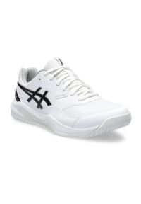 Buty tenisowe męskie Asics Gel Dedicate 8 AC 1041A408-101. Zapięcie: sznurówki. Kolor: czarny, biały, wielokolorowy. Materiał: syntetyk, tkanina, materiał. Szerokość cholewki: normalna. Sport: tenis