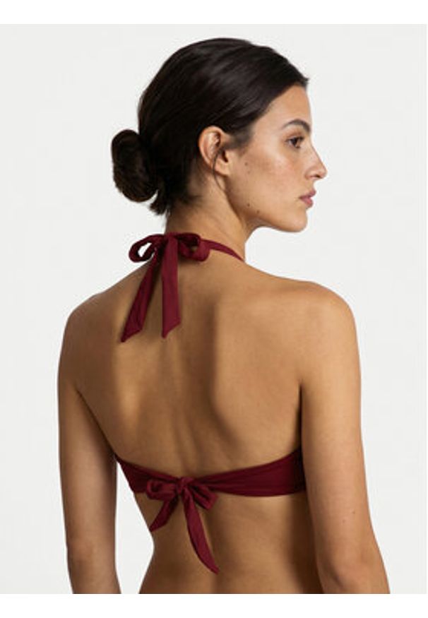 Guess Góra od bikini E6GJ15 KF590 Bordowy. Kolor: czerwony. Materiał: syntetyk