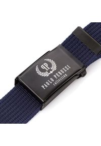 Pasek parciany PAOLO PERUZZI PW-09-125 cm granatowy. Kolor: niebieski. Materiał: materiał #1