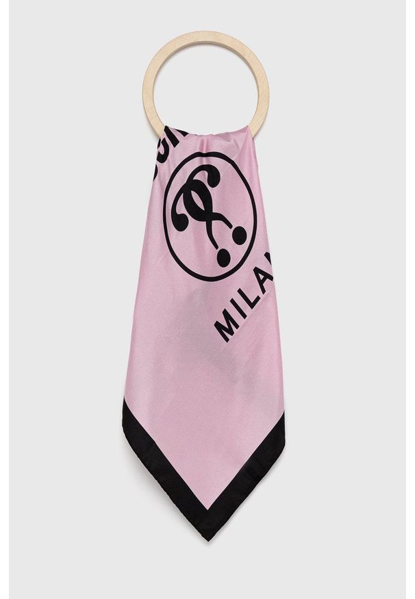 MOSCHINO - Moschino - Apaszka jedwabna. Kolor: różowy. Materiał: jedwab