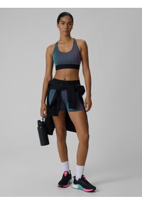 4f - 4F Legginsy krótkie treningowe damskie - multikolor S. Kolor: wielokolorowy. Materiał: prążkowany, dzianina. Długość: krótkie. Sport: fitness #1