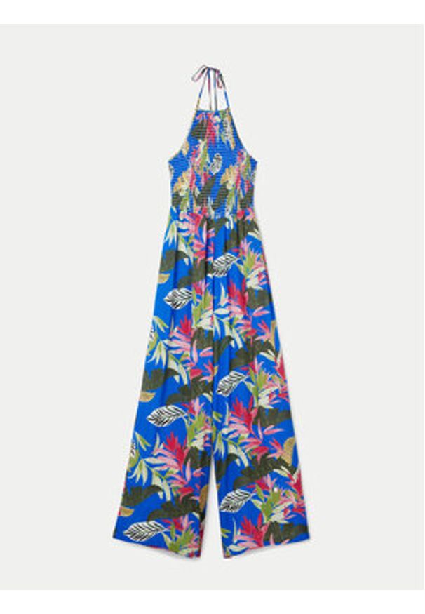 Desigual Kombinezon Tropical Party 24SWMW22 Kolorowy Regular Fit. Materiał: wiskoza. Wzór: kolorowy