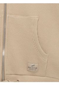 Big-Star - Bluza damska rozpinana z kapturem beżowa Grala 801. Okazja: na co dzień. Typ kołnierza: kaptur. Kolor: beżowy. Materiał: dzianina, żakard. Wzór: aplikacja, ze splotem. Styl: casual, elegancki #2