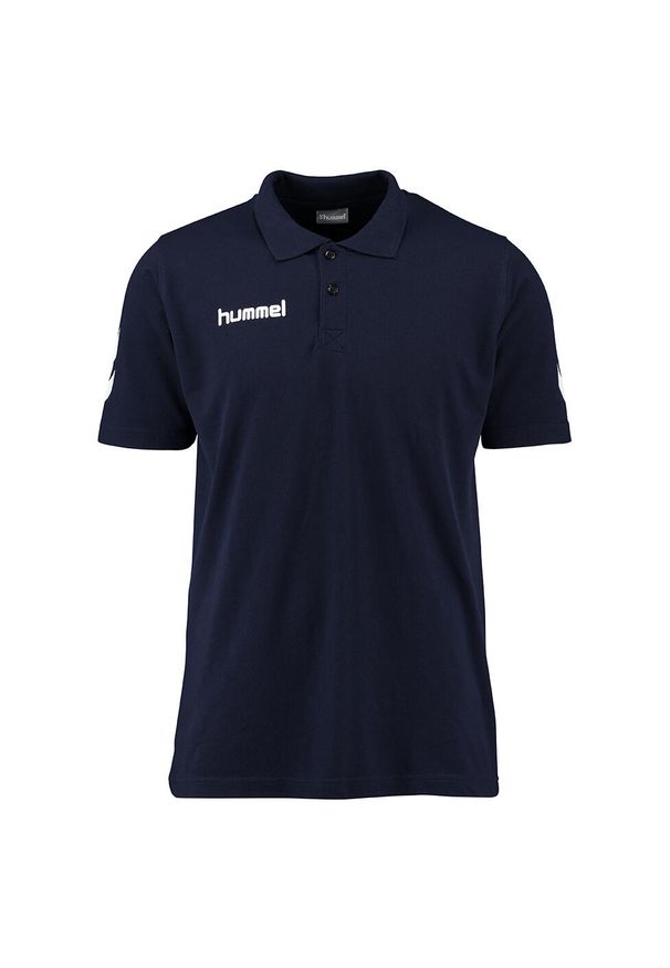 Hummel - KOSZULKA Sportowa MĘSKA HUMMEL CORE COTTON POLO. Typ kołnierza: polo. Kolor: niebieski