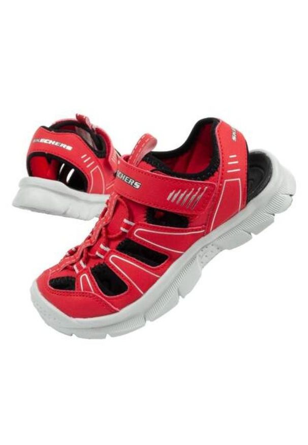 skechers - Sandały Skechers Relix 406520L/RDBK czerwone. Zapięcie: rzepy. Kolor: czerwony. Materiał: materiał, syntetyk