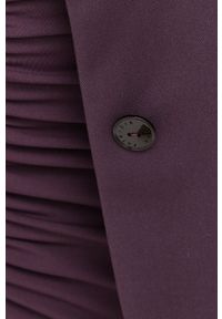 Patrizia Pepe marynarka kolor fioletowy jednorzędowa gładka. Okazja: na co dzień. Kolor: fioletowy. Materiał: materiał. Wzór: gładki. Styl: casual, klasyczny #8