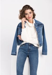 Volcano - Jeansy rurki Slim Fit, D-KELLY 32. Wzór: jednolity. Styl: klasyczny #1