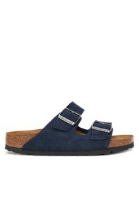 Birkenstock Klapki Arizona 1030895 Granatowy. Kolor: niebieski. Materiał: skóra, zamsz