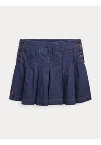 Polo Ralph Lauren Spódnica jeansowa Plted Skrt 313916431001 Niebieski Regular Fit. Kolor: niebieski. Materiał: bawełna #1