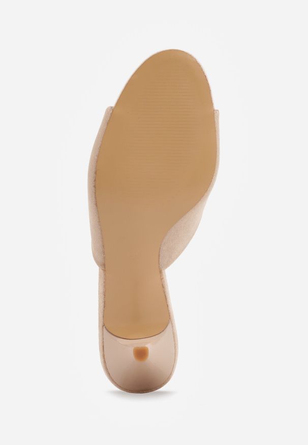 Born2be - Beżowe Minimalistyczne Klapki z Imitacji Zamszu na Kaczuszce Zellenis. Okazja: na co dzień, na wesele, na ślub cywilny. Kolor: beżowy. Materiał: zamsz. Sezon: lato. Obcas: na szpilce. Styl: elegancki, casual. Wysokość obcasa: niski