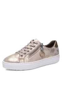 Rieker Sneakersy L59L8-62 Złoty. Kolor: złoty. Materiał: zamsz, skóra #3