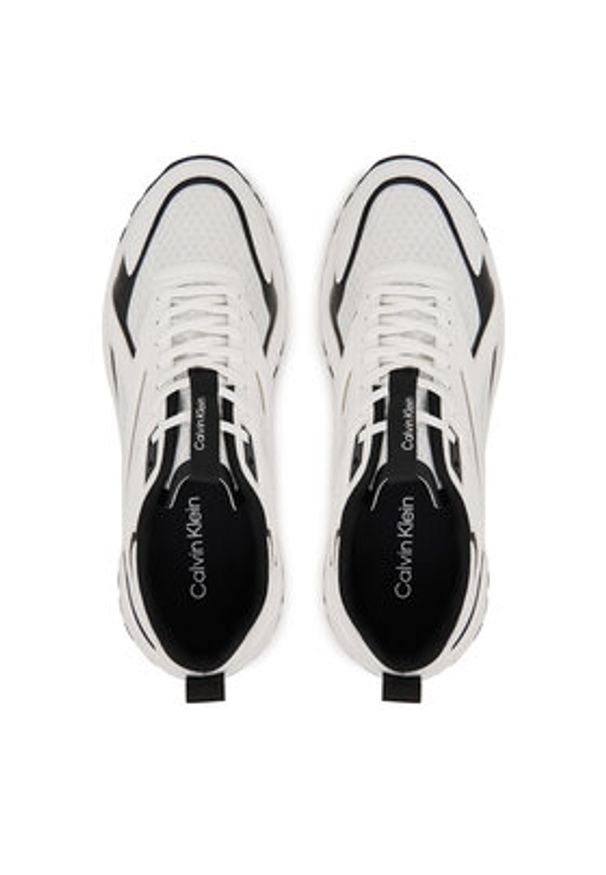 Calvin Klein Sneakersy Hike Runner Laceup Strip M-Lt HM0HM02154 Biały. Kolor: biały. Materiał: skóra
