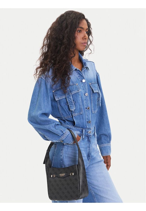 Guess Torebka Katya HWSG96 52010 Szary. Kolor: szary. Materiał: skórzane