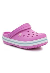 Klapki Crocs Crocband Kids Clog 207006-6SW różowe. Okazja: na plażę. Kolor: różowy. Materiał: syntetyk, materiał. Sezon: lato