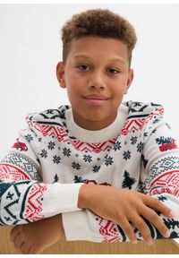 bonprix - Cienki sweter z motywem bożonarodzeniowym. Kolor: biały #3