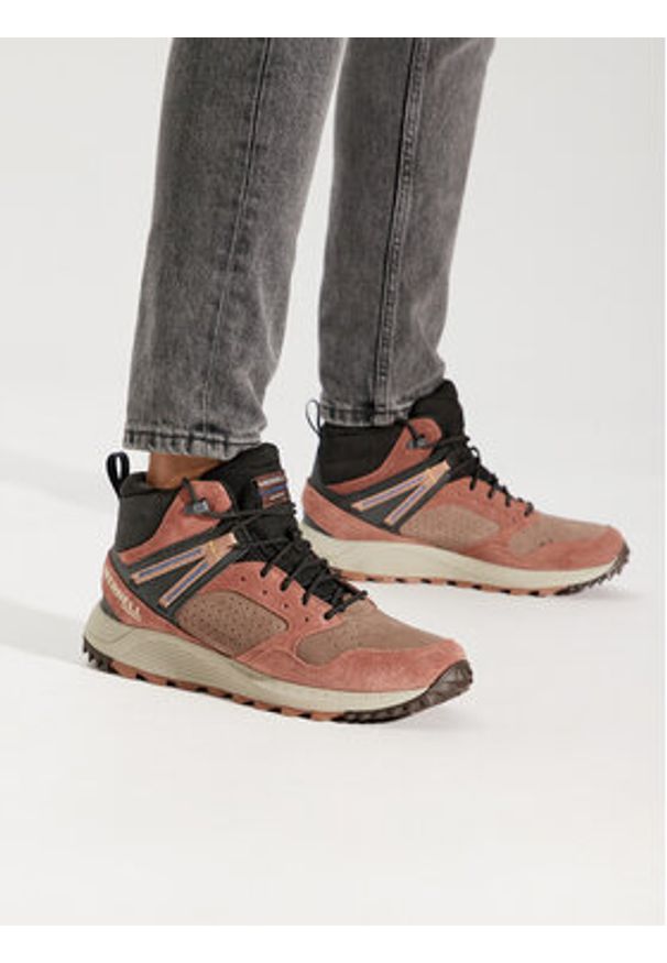 Merrell Trekkingi Wildwood Sb Mid Wp J067299 Brązowy. Kolor: brązowy. Materiał: zamsz, skóra. Sport: turystyka piesza