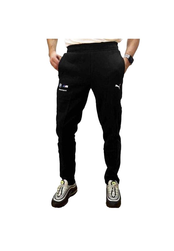 Puma - Męskie Spodnie Do Biegania BMW Motorsport. Kolor: czarny. Materiał: dresówka